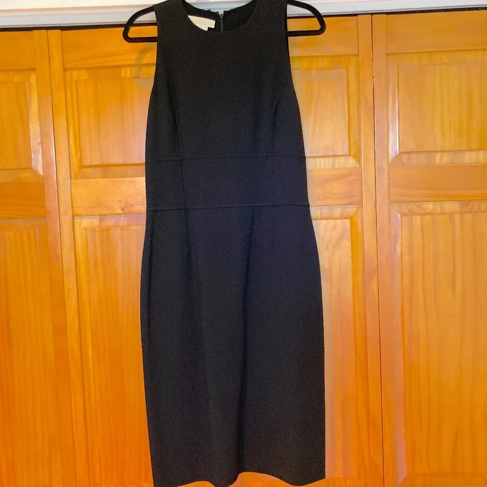 Michael Kors Italian Made Black Stretch Sleeveless Sheath Dress Size 12